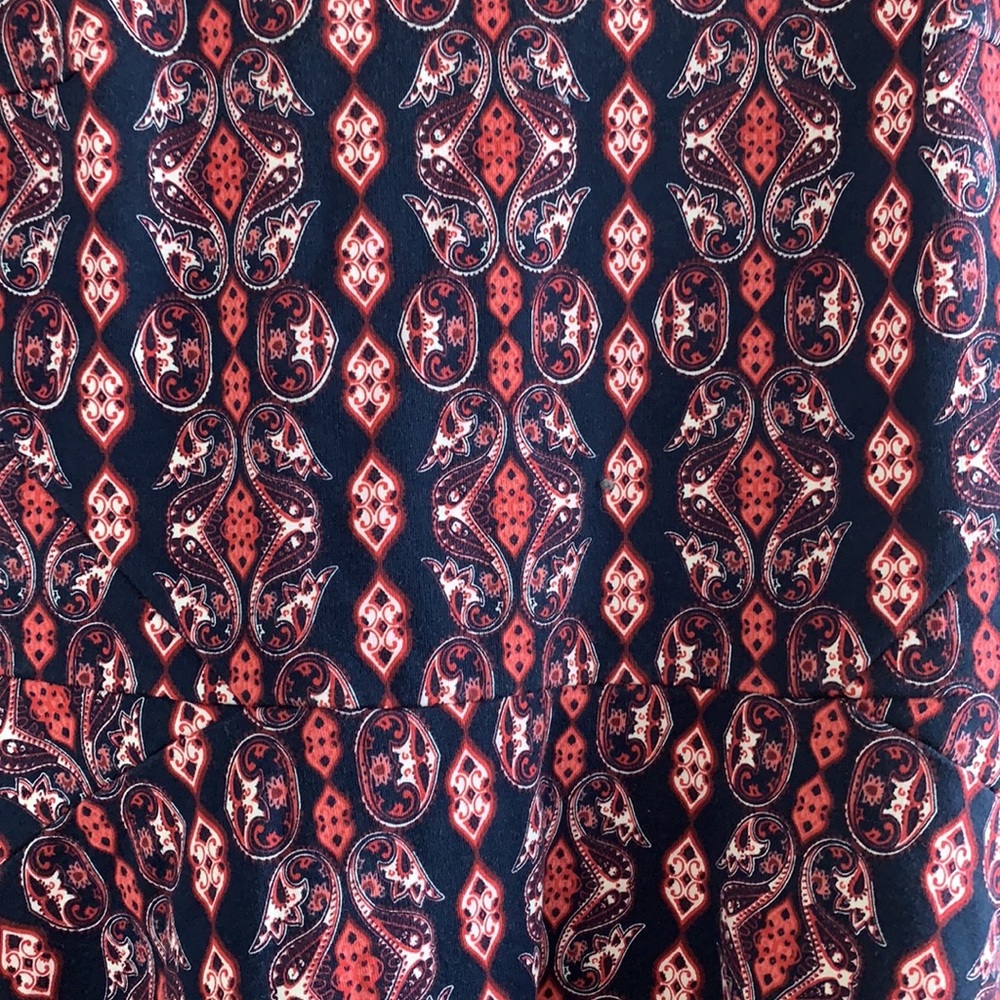 Hollister SzL 3/4 Sleeve Navy Paisley Print Dress - Picture 3 of 4